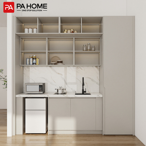 <span class=keywords><strong>Meuble</strong></span> de rangement autoportant <span class=keywords><strong>haut</strong></span> avec portes pour <span class=keywords><strong>cuisine</strong></span> compacte, idéal pour hôtels et appartements – Style personnalisé - Product Image 1