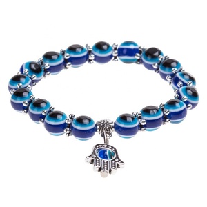 De moda hecho a mano turco demonio azul Ojo de <span class=keywords><strong>Palm</strong></span> pulsera de encanto Fátima esmalte Ojo de - Product Image 1