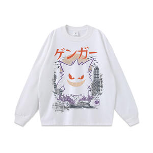 T-shirt a maniche lunghe da uomo con stampa <span class=keywords><strong>anime</strong></span> hip-hop giapponese, lavabile, stile retrò, vestibilità ampia, a maniche corte - Product Image 3