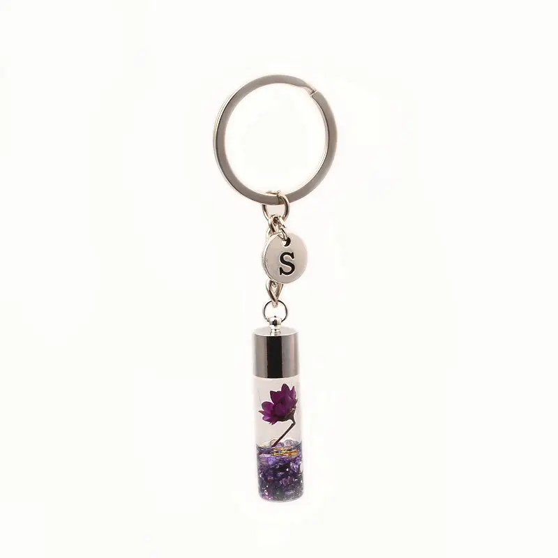 Брелок для ключей с бразильскими звездами и цветами, прозрачный милый небольшой брелок «сделай сам» с цветами из смолы для женщин