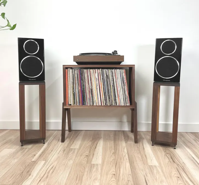New Design Solid Hardwood Wooden Speaker Stands Organizer Home Audio Stands