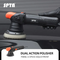 Polisseuse orbitale SPTA CP304-59 Orbit 9 mm noir et orange 710 W 5 pouces à double action, cordon d'alimentation de 5 mètres, sortie à vitesse constante