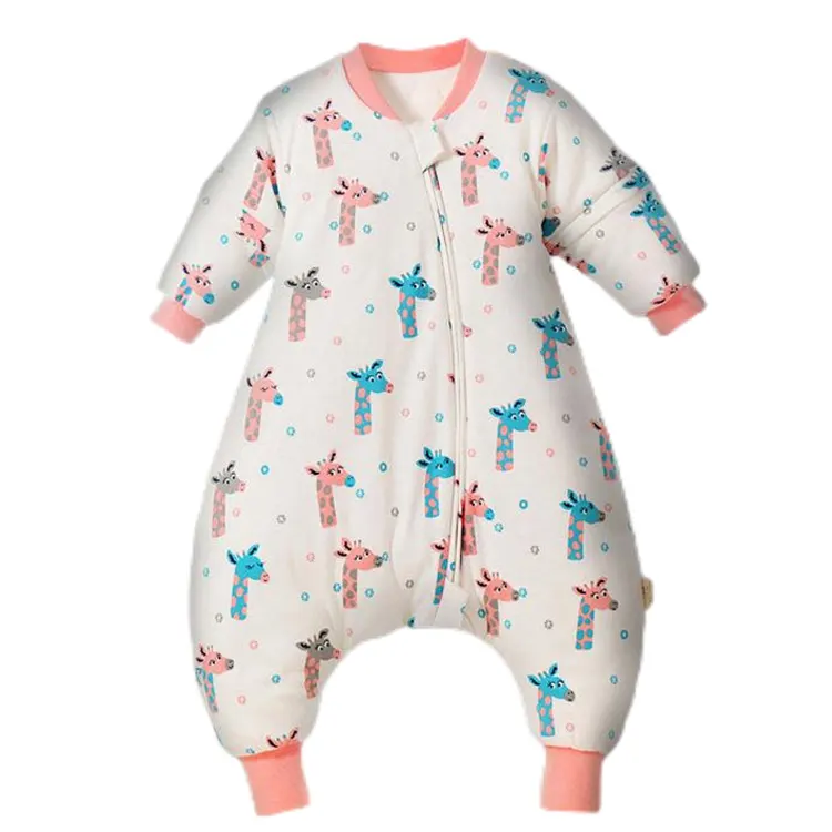 Unisex bebek tulum tek parça pijama 0-3 yıl için fermuar kapatma ile örme