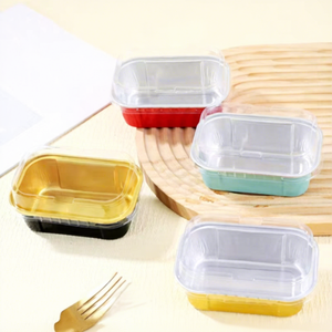 Stampo <span class=keywords><strong>Rettangolare</strong></span> in Alluminio per Mini Torte, Usa e Getta, per Forno, per Panini e Cupcake - Product Image 1
