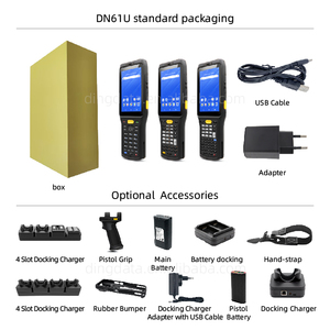 딩데이터 DN61U 4인치 안드로이드 13 산업용 PDA 터미널 휴대용 UHF 2D 바코드 스캐너 IP65 러기드 4GB 램 64GB 스톡