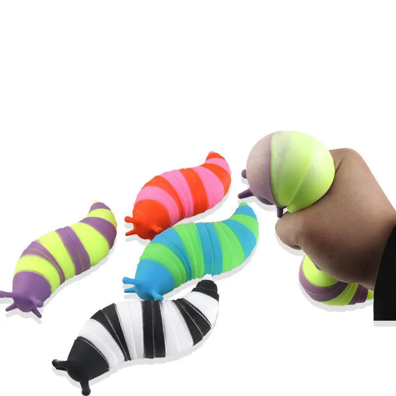 M2077 Hot Selling Squishy Animal Colorful Vent TPR Soft Anti Stress Toys Plastic Fidget Toy Squeeze Slug