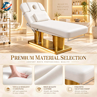 Table de soin électrique de luxe pour salon de beauté, 4 moteurs, chauffante, pour massage, traitement et spa, lit pour extensions de cils