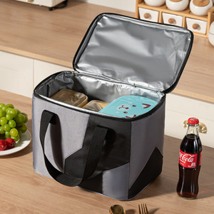 Bolsa Térmica para Almuerzo, de Tela Oxford con Forro de Aluminio Grueso, Portátil, para Picnic al Aire Libre, en Gris, Verde Militar y Amarillo - Product Image 4