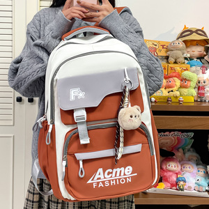 Woman Primary and secondary school students L capacity Dual-shoulder <b>backpack</b> Back support Durable High school student <b>Backpack</b> - Product Image 1