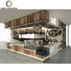 Conception de kiosque de centre commercial de café haut de gamme, conception moderne de vitrine de café avec éclairage LED, vitrine de présentation de café - Product Image 3