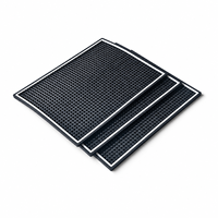 Tapis anti-dérapant noir carré pour bar, prêt à être expédié, pour bars et restaurants