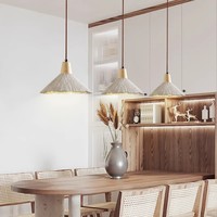 Nordique longue suspension spéciale rugueuse ombre créative Natrual gris ciment petit restaurant à tête unique Led suspension décorative lampe
