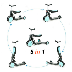 Venta al por mayor plegable 5 en 1 niño niños patinetes 3 ruedas juguetes bicicleta niños pie Scooter niños Scooter para niños 5 en 1 - Product Image 3