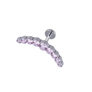 ASTM F136 Titanium 16G <strong>Lip</strong> Studs CZ Cluster Earring Piercing Internally Threaded Labret Medusa <strong>Ring</strong> Cartilage <strong>Monroe</strong> - Product Image 3