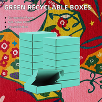 Boîtes d'expédition en carton ondulé vert clair recyclables pour petits colis, emballages cadeaux, dossiers carrés, gaufrage, réutilisables pour entreprises