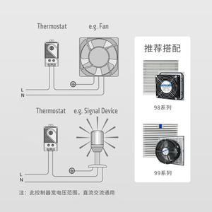 Termostato Mecánico Ajustable Normalmente Abierto para Gabinete Industrial Inteligente KTS111, Caja de Distribución, Control de Ventilador de Refrigeración, Temperatura - Product Image 3