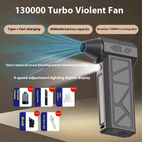 Dépoussiéreur à air comprimé sans fil LED pour salon de coiffure Ventilateur turbo à jet électrique portable pour le nettoyage du clavier d'ordinateur