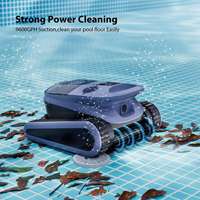 Limpiador Robótico de Piscinas Inalámbrico, Resistente al Agua IP68, Robot Automático para Limpieza de Piscinas con Doble Filtración