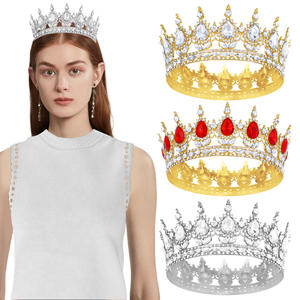 Luxe Baroque mariée cristal strass couronnes filles anniversaire Femme fête diadèmes métal étincelant Pageant couronne cristal diadème - Product Image 3