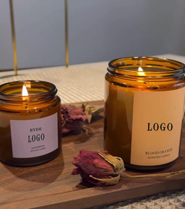 Pot de <span class=keywords><strong>bougie</strong></span> en <span class=keywords><strong>verre</strong></span> parfumé avec couvercle en bois, vente en gros - Product Image 4