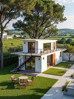 Maison modulaire en conteneur moderne, aménagement personnalisé, ignifuge, maison préfabriquée portable pour l'hébergement du personnel