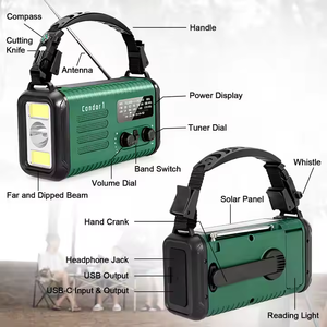 Radio <span class=keywords><strong>Solar</strong></span> Retro de 20000mAh <span class=keywords><strong>con</strong></span> <span class=keywords><strong>Panel</strong></span> <span class=keywords><strong>Solar</strong></span>, Radio de Emergencia Portátil de Manivela <span class=keywords><strong>con</strong></span> <span class=keywords><strong>Linterna</strong></span> - Product Image 5