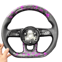 Volant sport en fibre de carbone pour modèles Audi A3/A4/A5/A7/RS équipé de boutons et de palettes de changement de vitesse