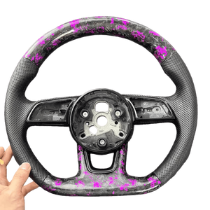 Volante Deportivo de Fibra de Carbono para Modelos <span class=keywords><strong>Audi</strong></span> A3/A4/A5/A7/RS Equipado con Botones y Levas de Cambio - Product Image 4