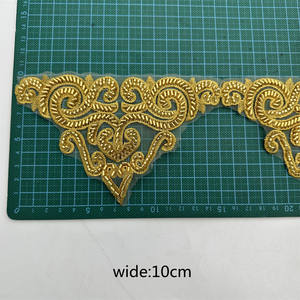 Polyester Örgü Dantel Şerit Kumaş Kristal Saçaklı Boncuklar Puantiyeli Desen Avrupa-Amerikan Tarzı QMY Marka Gelinlikler - Product Image 3