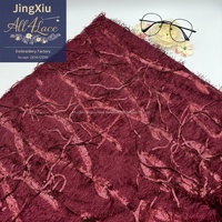 Tissu en dentelle à franges et sequins brodés 100 % polyester noir, rose, bleu, ivoire pour robe, robe de soirée, couture et décoration