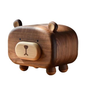 Caja de pañuelos de madera con forma de oso, 1 litro, almacenamiento multifuncional para la sala de estar - Product Image 5