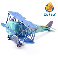 CUPUZ DIY 3D Fokker D.VII Kit de Manualidades de Rompecabezas de Papel, Juguete de Construcción de Modelo de Avión de Combate para Niños y Niñas, Regalo de Cumpleaños para Amantes de la Aviación