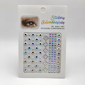 Stick on Body Crystal Jewels with Quick Dry Makeup Glue for Face Eye Hair Nails Make up and Craft DIY Decorations