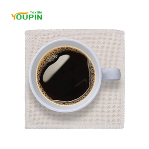 Wholesale 10x10cm Square Coaster Heat Transfer Printing Textile Cotton Linen Sublimation Blank Coasters Made of Polyester Fabric