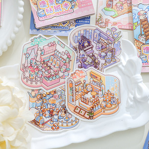 24 pcs/pack Scenic Sticker Book Zoo Petite Classe Meow Meow Adventure Series 3D Stereoscopic Cabin Quiet Book - Product Image 1