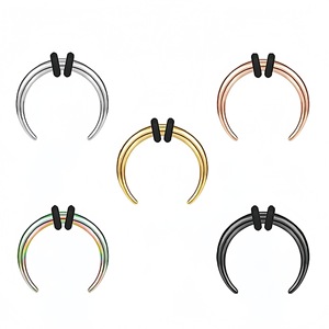 Anneau en C en acier titane pour piercing nasal, bijoux argent, noir, or, or rose pour septum nasal, cadeau - Product Image 1