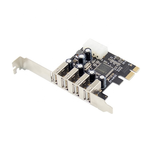 PCI-Express 1X 4-Port USB 2.0 Converter Card MOSCHIP MCS9990 Chipset FCC Certified MEO Brand Stock Desktop Adapter