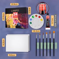 Ensemble de peinture acrylique professionnelle 12/24/36 couleurs, non toxique, pour artistes et enfants, 12ml/60ml, pour verre, papier et toile, emballage en boîte