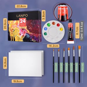 Juego <span class=keywords><strong>de</strong></span> <span class=keywords><strong>Pinturas</strong></span> Acrílicas Profesionales 12/24/36 Colores, No Tóxicas, para Artistas y Niños, 12ml/60ml, para Vidrio, Papel y Lienzo, en Caja - Product Image 2