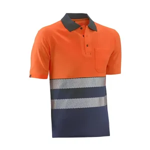 Polo - HVS740ORDN S Belfast - Colore: Blu navy / Arancione - Tessuto sportivo "Eye Bird". Traspirante, assorbe l'umidità. - Product Image 1