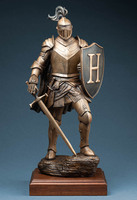 Statue de guerriers en bronze armure grandeur nature décorée d'une porte d'entrée extérieure personnalisée