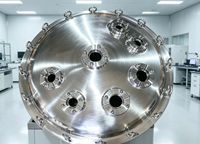 Tapa Sanitaria GMP de Acero Inoxidable 316L con Abrazadera Tri-Clamp y Múltiples Puertos para Tanques de Alimentos, Farmacéuticos, Fermentadores a Presión y Recipientes de Mezcla