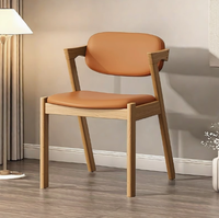 Chaise de salle à manger en bois massif de style nordique, dossier en Z simple et moderne pour hôtel et restaurant