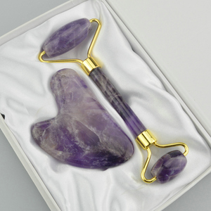 Tavoletta Gua Sha a Cuore in Ametista Personalizzata con Etichetta Privata, Massaggiatore Facciale in <span class=keywords><strong>Giada</strong></span> Naturale, <span class=keywords><strong>Massaggio</strong></span> <span class=keywords><strong>Viso</strong></span> Direttamente dalla Fabbrica - Product Image 2