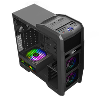 Boîtier de jeu GameMax HAUBERK ATX, châssis d'ordinateur tour moyenne FRGB pour ordinateur compatible avec RTX 3080