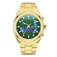 MEGIR 2225 Modische Business-Armbanduhr für Herren mit Leuchtziffern und Edelstahlarmband - Luxuriöse Quarz-Armbanduhr für Männer