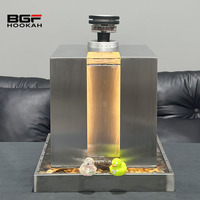 Nuovo Narghilè di Alta Qualità dal Design Moderno e Lussuoso in Acciaio Inox con Circolazione Automatica dell'Acqua e Effetto Cascata