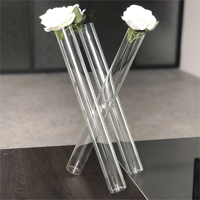 Vase cylindrique en verre à 3 tubes connectés, support de fleurs, décoration de mariage, ornement de table, Luminaire de célébration BJ-005