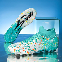 Chaussures de football à crampons longs FG pour adultes, unisexes, pour l'entraînement, avec semelle extérieure en TPU solide, respirantes et amortissantes pour les matchs