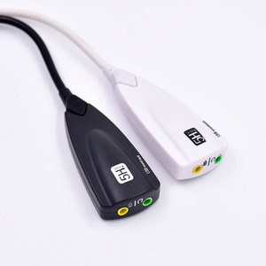 SoundCard USB Virtual 7.1 Stereo <span class=keywords><strong>Audio</strong></span> Mic Headphone kabel adaptor hitam putih - Product Image 2